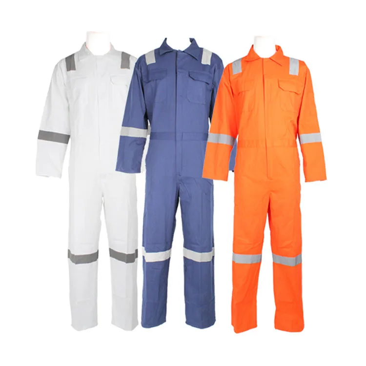 190gsm workwear uniform suit with reflective tape marine coverall overalls working boilersuit 100% cotton