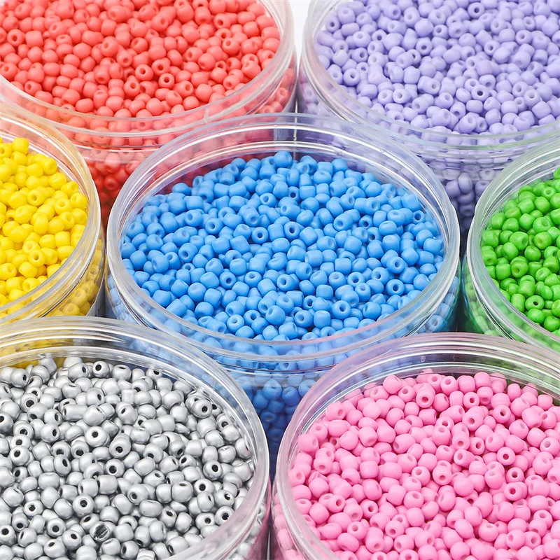 Anwen beads wholesale 2025 2/3/4/mm Glass 30g/bag solid color rice bead hand loose beads Handmade diy bracelet