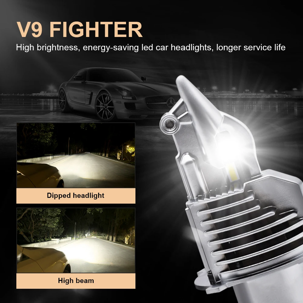 Fighter Foco H4 Led Bulbs Car/motorcycle Headlight 72W 3000K 4300K LED 6000K Super Led H4 Car headlight Bulbs lampada 8000LM