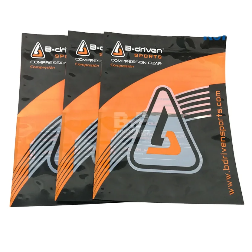 Sports Clothing Bags Zipper Packaging for Clothes/Bikini/Apparel/Shirt/Socks/Underwear Packing Garment Bags Plastic Pouch