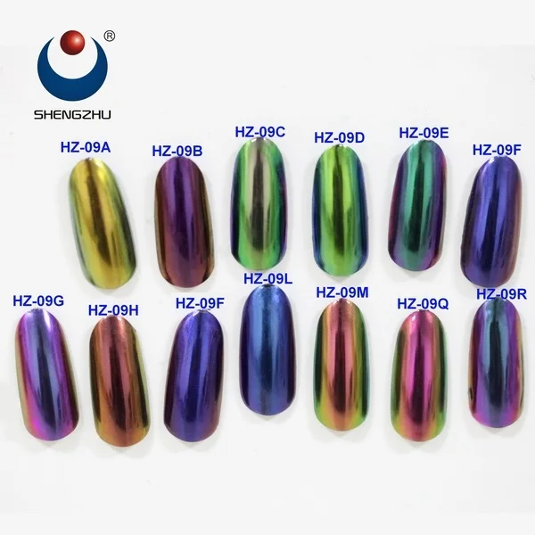 HZ sreies duochrome Хамелеон Пигментный Порошок для ногтей