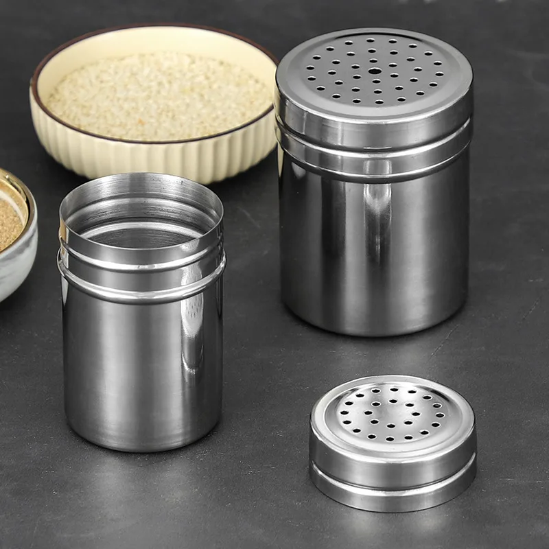 Stainless Steel Powdered Sugar Shaker Fine Mesh Cocoa Flour Coffee Sifter for Cinnamon Flour Salt Pepper