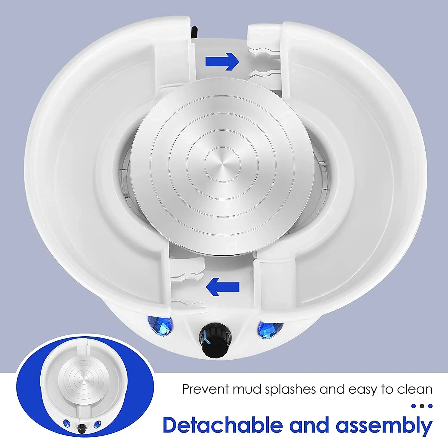 Pottery Wheel Machine,  Electric Ceramic Work Clay Forming Machine DIY Art Craft Tool with Detachable ABS Basin