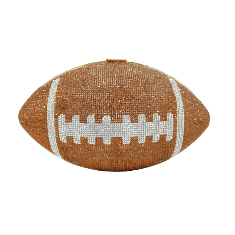 Популярный Алмазный клатч в форме футбольного мяча, сумка через плечо, Уникальный индивидуальный кошелек для футбола, клатч со стразами, кошелек