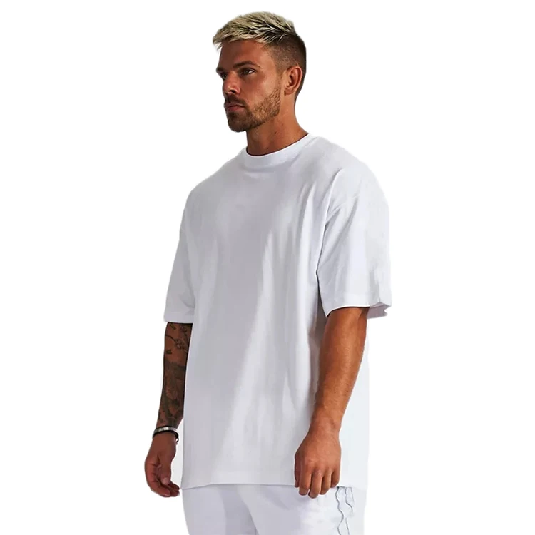OEM Top custom plain boxy mens t shirt oversized casual drop shoulder 210gsm 100% cotton print blank  t-shirt oversizet shirt