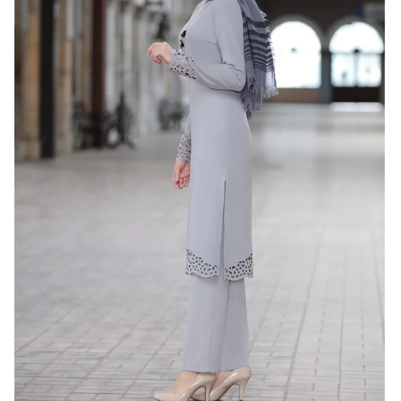 Latest designs 2pcs set women Islamic clothing oem family set baju kurung in malaysia