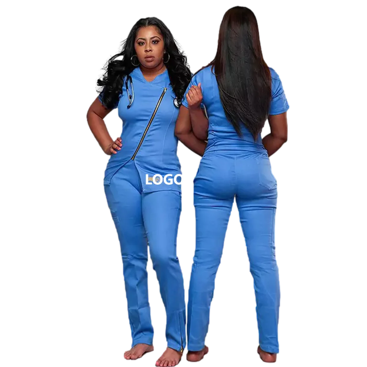 Wholesale custom nurse scrubs stretchy plus size scrubs jogger sexy fashion women nursing scrubs uniforms sets nurse