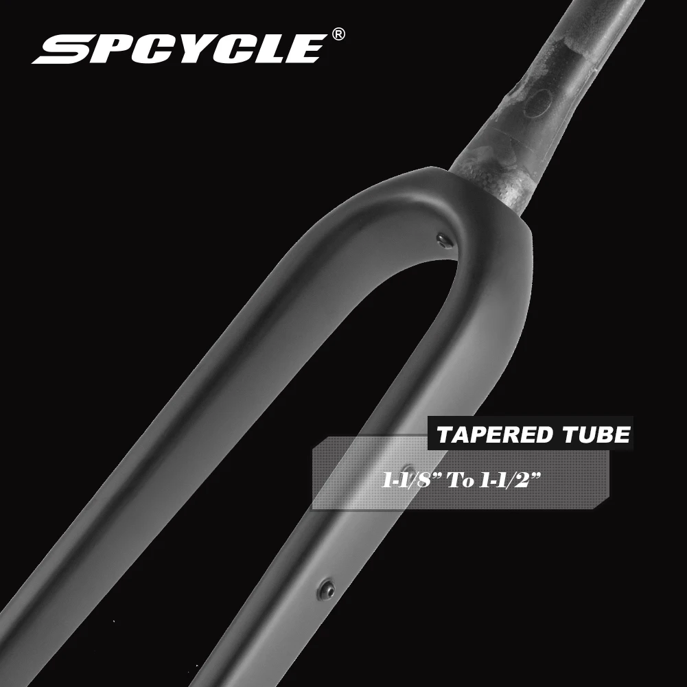 Spcycle Full Hidden Cable Carbon Gravel Fork Max Tire 700x55C or 29x2.1' Tapered Disc Brake MTB Gravel Bicyel Rigid Forks