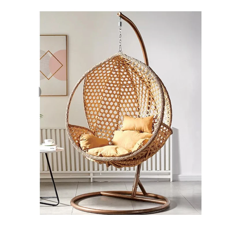 Hot Sell Outdoor Hanging Rattan Egg Chair Leisure Wicker Patio Swing Chair