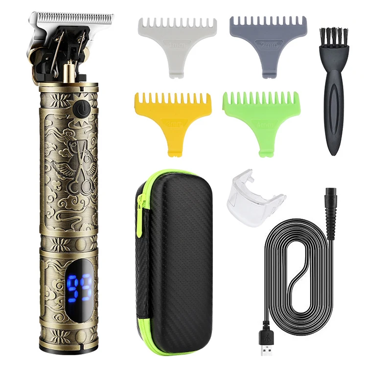 Машинка для стрижки волос Resuxi T9 Мужская электрическая, Аккумуляторный триммер для волос в винтажном стиле, дорожная машинка для стрижки бороды