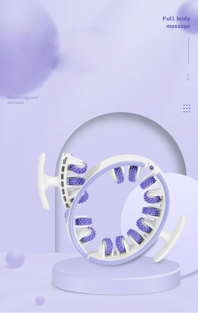 ABS Home Yoga Exercise Skinny Leg Waist Manual 14 Wheel Shiatsu Muscle Leg Massage Roller