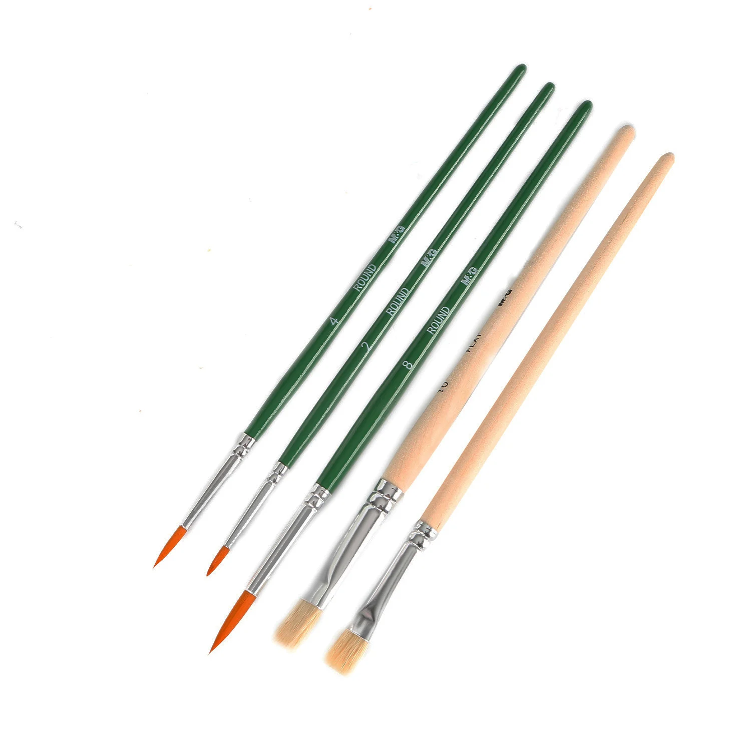 M&G 2Pcs/3Pcs/5Pcs Set Water Color Brush Gouache Artist Wood Paint Brush