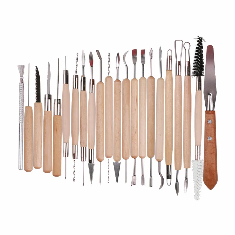 Clay sculpture wooden pottery soft pottery knife clay pottery tool DIY clay sculpture tool