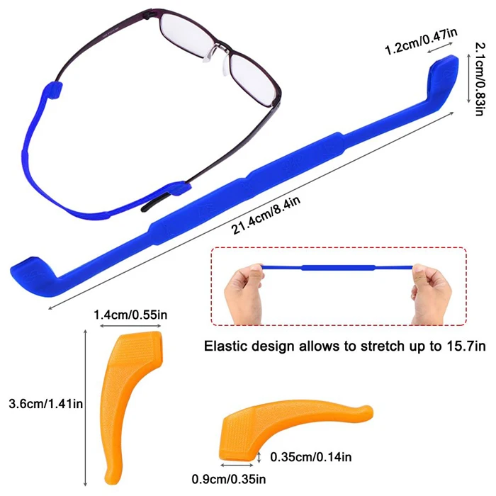 Soft Eyewear Retainer Eyeglasses Holder Ear Grip Hooks Anti-Slip Silicone Glasses Straps