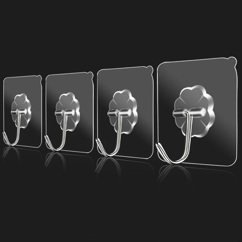 
Kitchen Bathroom PVC Adhesive Hook Storage Hanger Durable Wall mounted Hooks Towel Hook 