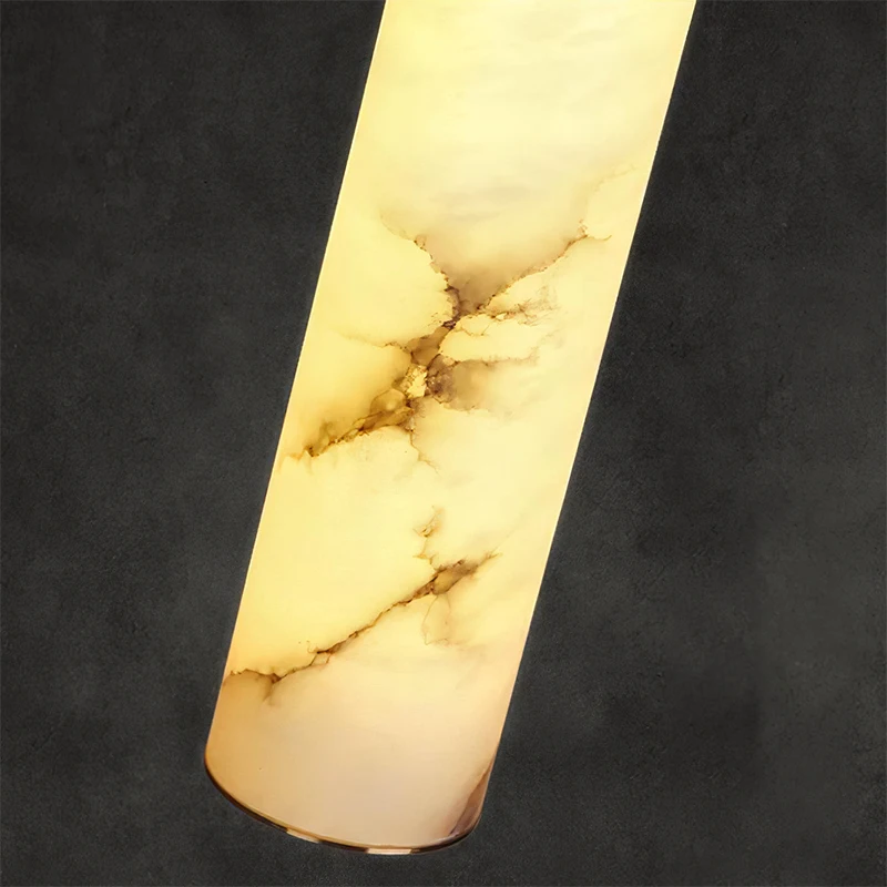 Nordic Modern Minimalist Style Interior Decoration Stairs Kitchen Island Hotel Dining Cylinder Alabaster Chandeliers Pendant