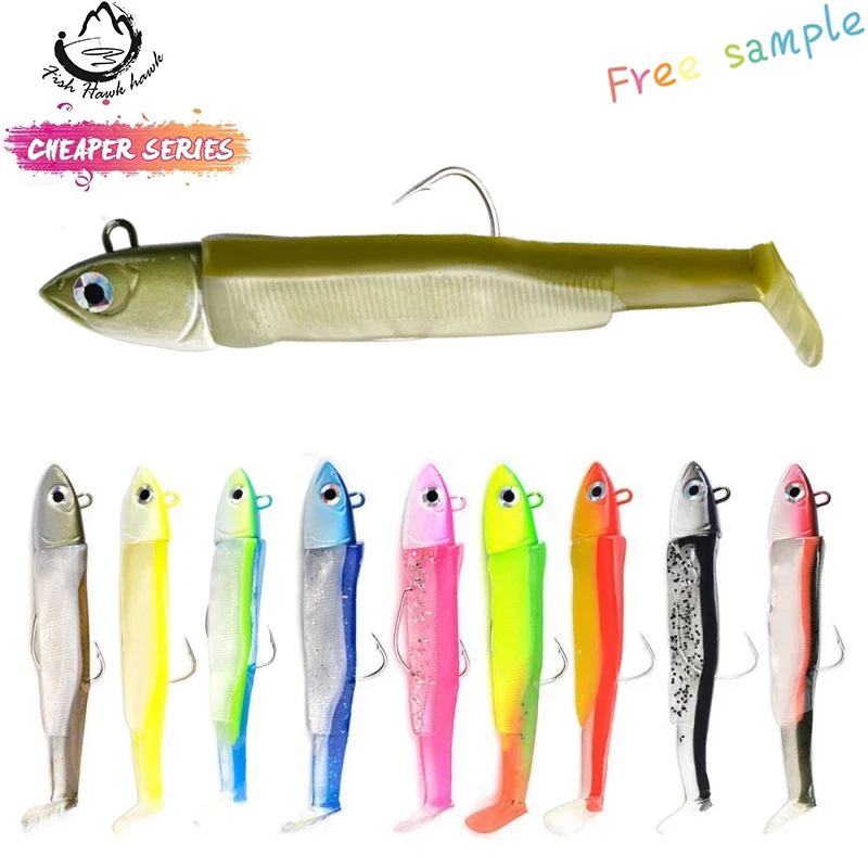 Hot sale Soft Lead head Fish Fishing Lures Artificial Plastic Swim Bait Jig Heads