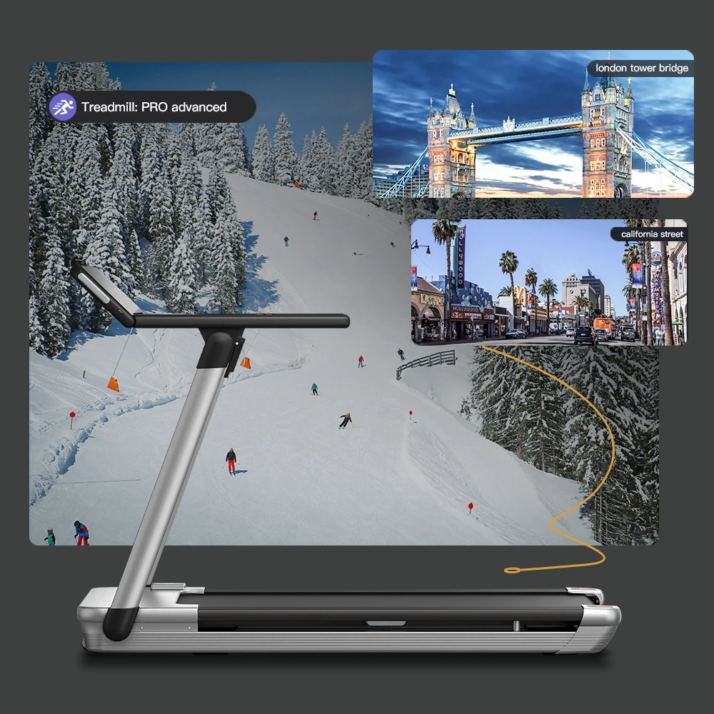 YPOO newest fitness equipment treadmill motorized treadmill foldable cheap electric mini under desk treadmill with YPOOFIT APP