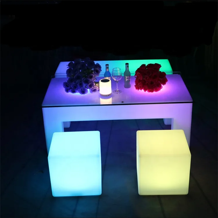 outdoor garden event LED bar tables interactive LED light bar coffee table