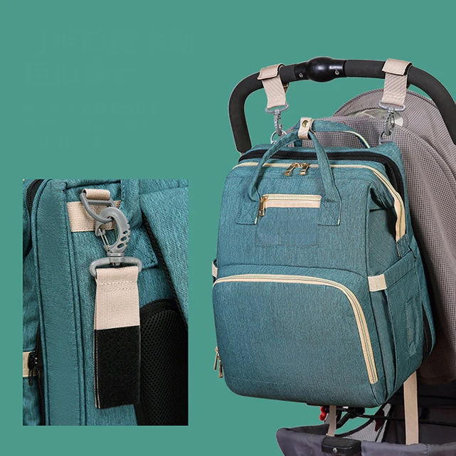 
diaper bag with baby changing bed custom LOGO multifunction waterproof usb mommy diaper backpack bag 