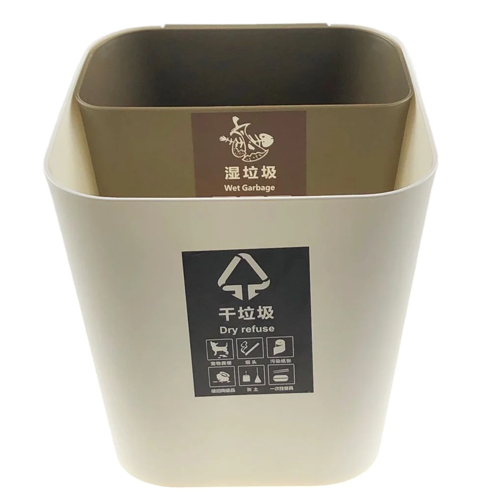 Office Kitchen Dual Compartment Classified Trash Can,Plastic Garbage Container Bin