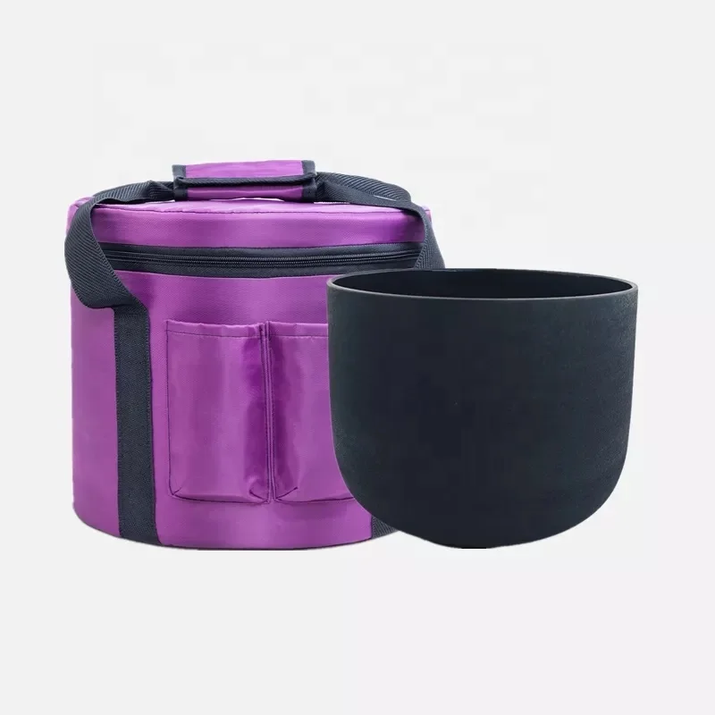 KVKA 432hz Black Chakra Frosted Quartz Crystal Singing Bowl 8 inch with free case