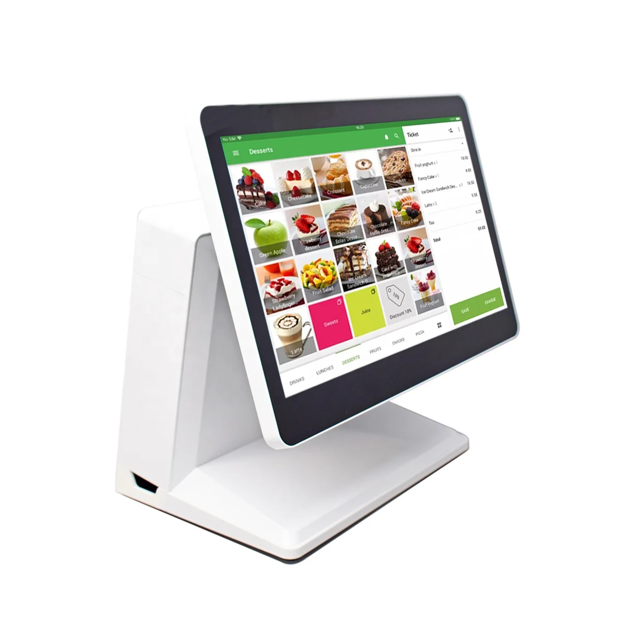 15.6Inch WIN 7 WIN10 Single or Dual Screen Optional Pos System All In One Touch Monitor For Supermarket Restaurant Retail