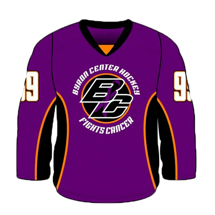Custom With Numbers And Name Adult Sublimated Colorful Printing Laced Up V Neck Long Sleeve Ice Hockey Jersey Shirts