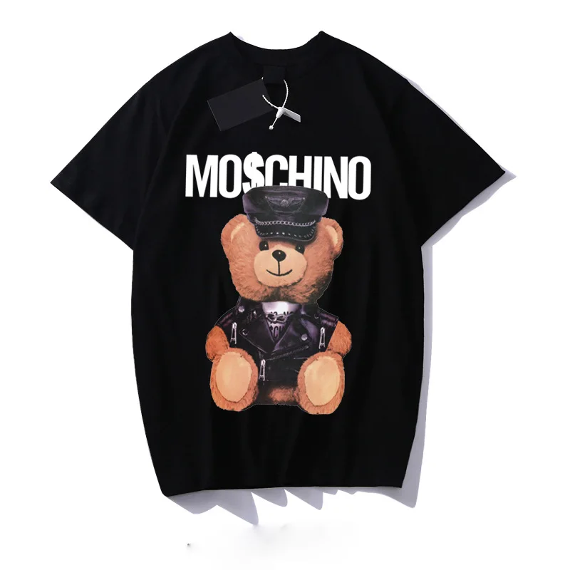  2020 summer Women little bear pattern short sleeve o neck loose t shirt for women with plus size casual streetwear tops