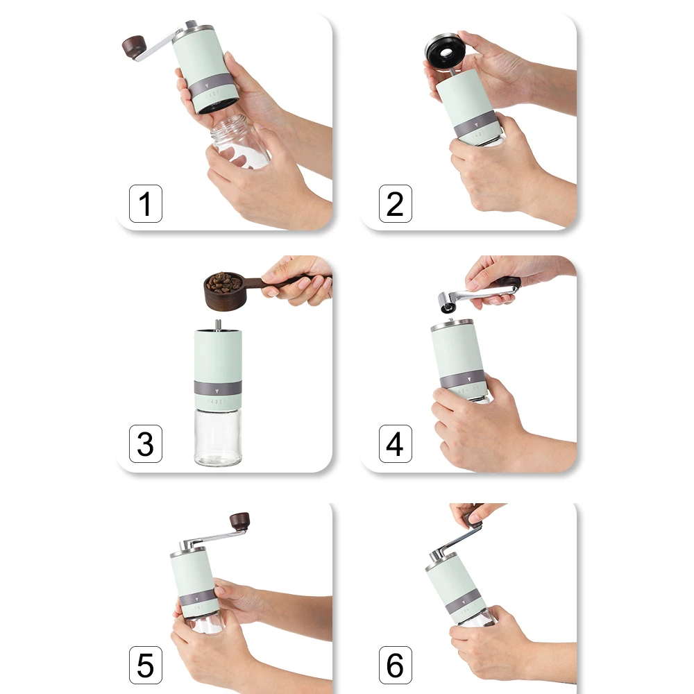 Wholesale High Quality  Top Seller Portable Mini Manual 304 Stainless Steel Coffee Bean Grinder for Coffee