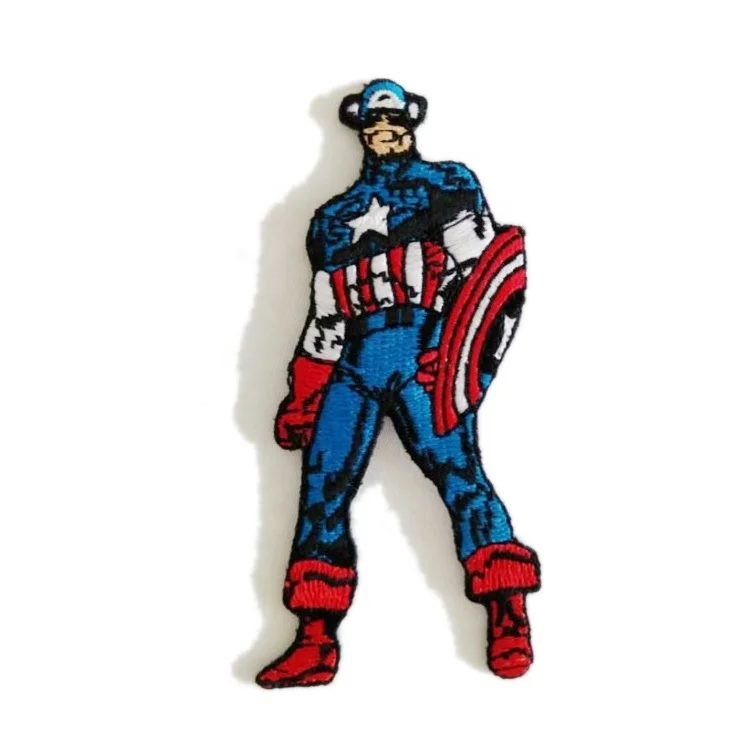 American Captain Badge Patch keychain T-shirt Shoulder Chest Patches Custom 100% Full Embroidery Patches