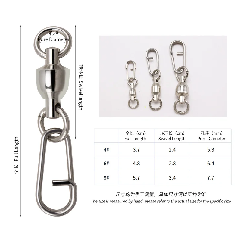 Fishing Stainless Swivels  Fishing Lure Snap Swivels Ball Bearing Swivels Fishing Tackle