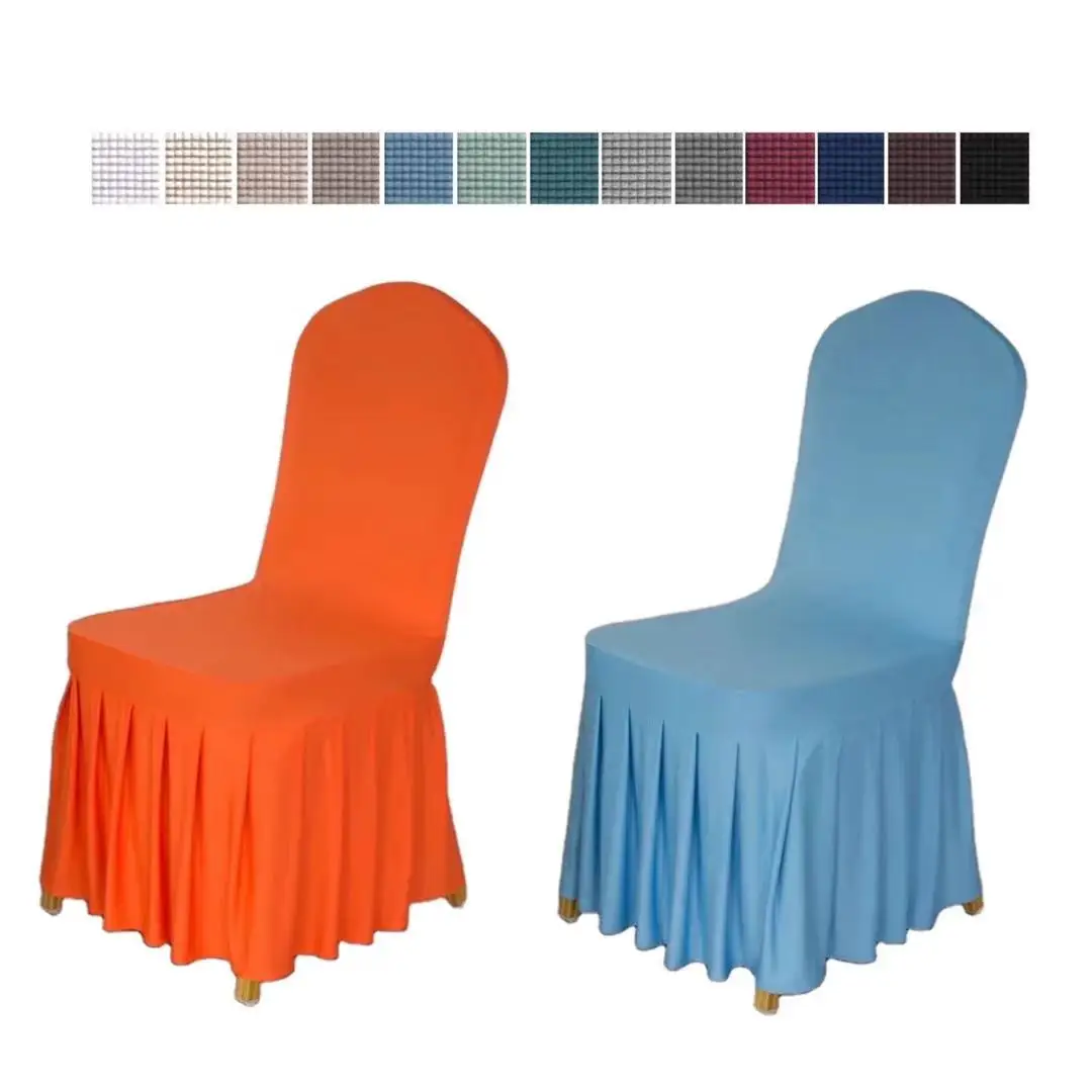 Hot sale wedding chair cover banquet skirt chair covers housse de chaise hot sale chair cover wed white