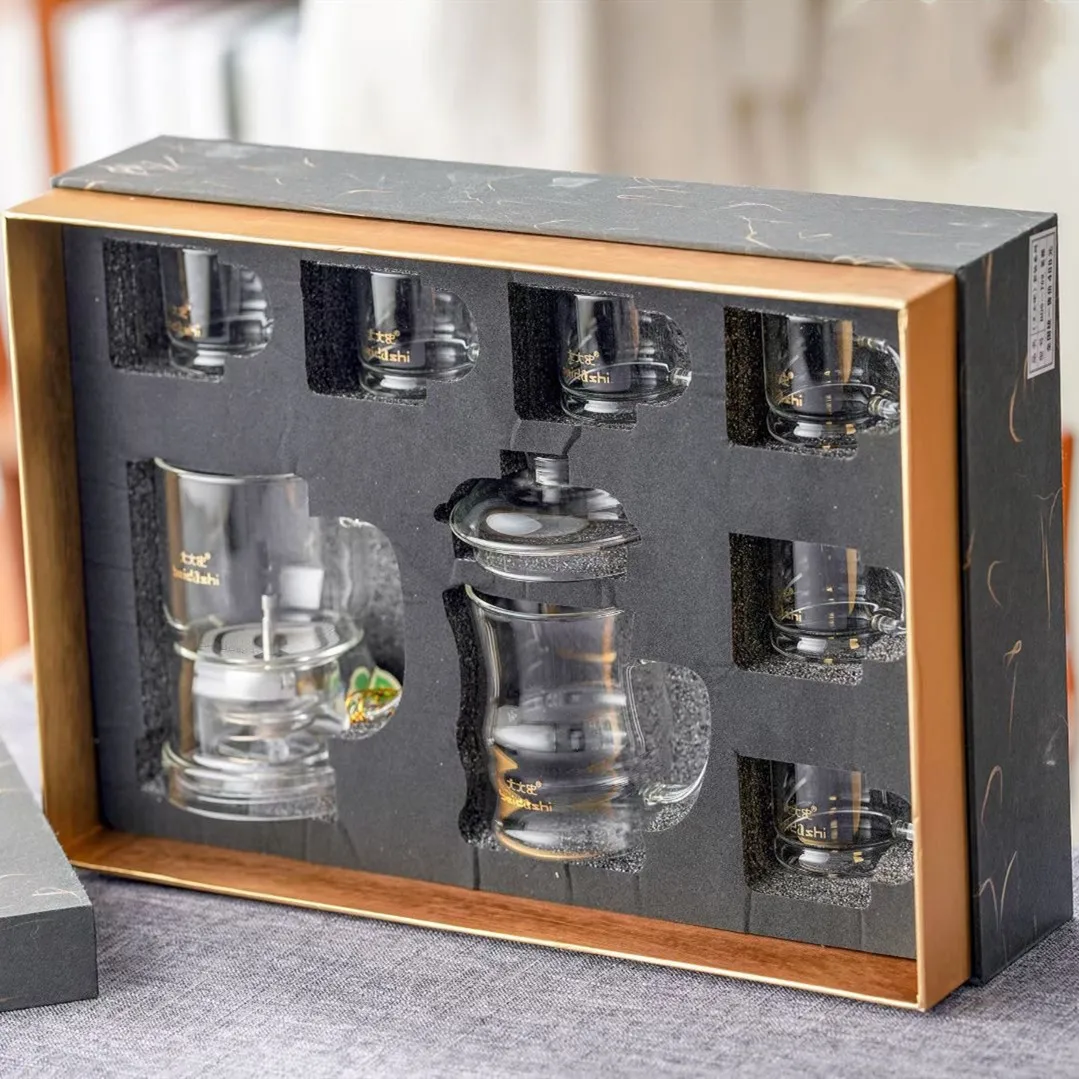 400ml Customized Clear Tea Infuser Magic Glass Tea Maker Leaf Tea Pot Bottom Dispensing Glass Teapot with Strainer