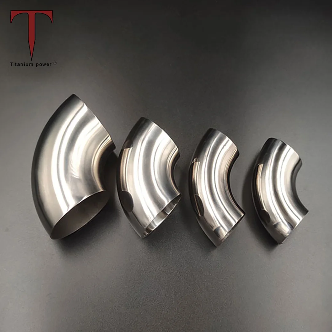 Tanium Customizable Exhaust Pipe Accessories Multi-size Titanium Elbow 45degree/90degree Curved Tubing Fittings for Cars