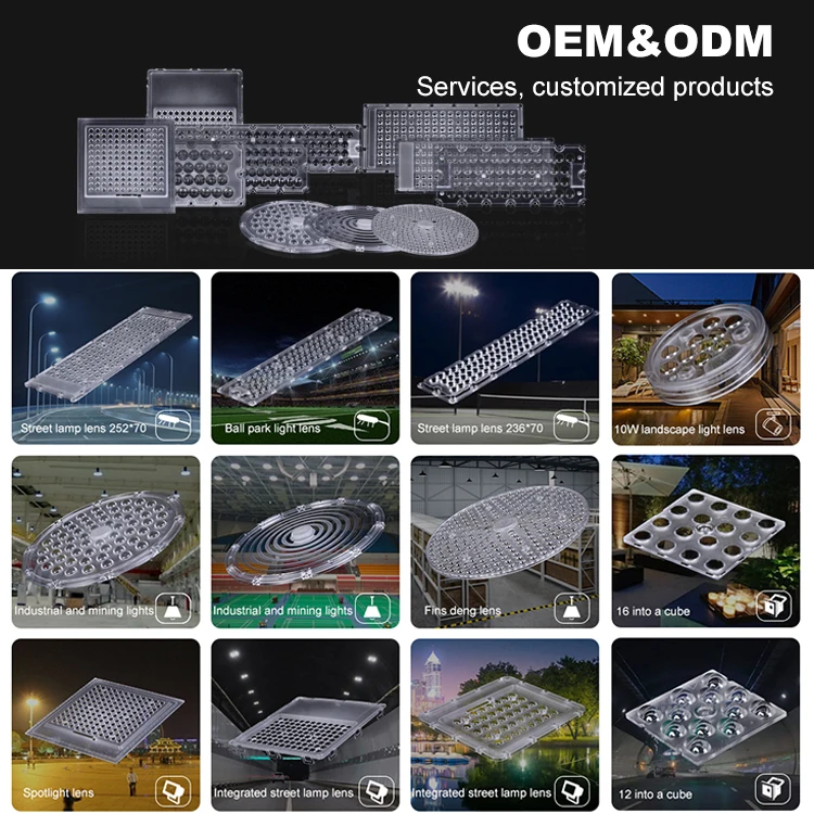 Oem Odm заводской стадионный свет 20 60 90 градусов равномерно излучающий светодиодный оптический объектив