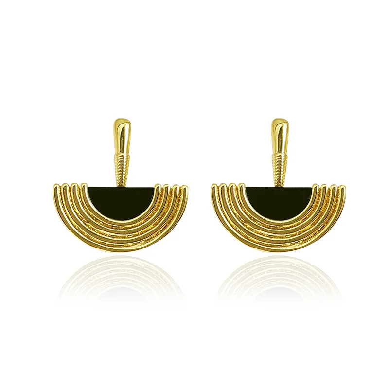 Design sense Egyptian style earrings black agate fashionable and exquisite jewelry