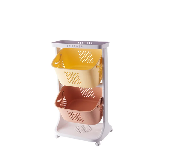 Kitchen Storage Holders Three-layer Plastic storage rack Toy Storage Shelf Bin Rack