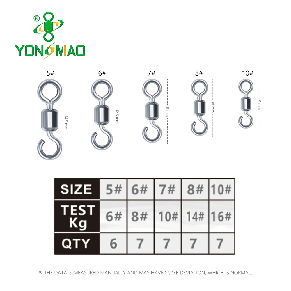 YM-1077 Stainless steel japanese swivel  fishing tackle Fishing Swivel Long body Rolling swivel