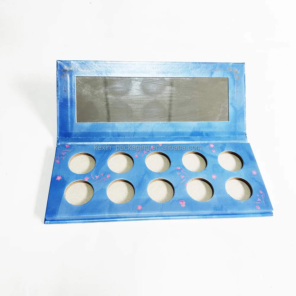 Wholesale Custom New Designed Eyeshadow Palette Paper Cardboard Packaging Box With Mirror For Makeup Tools