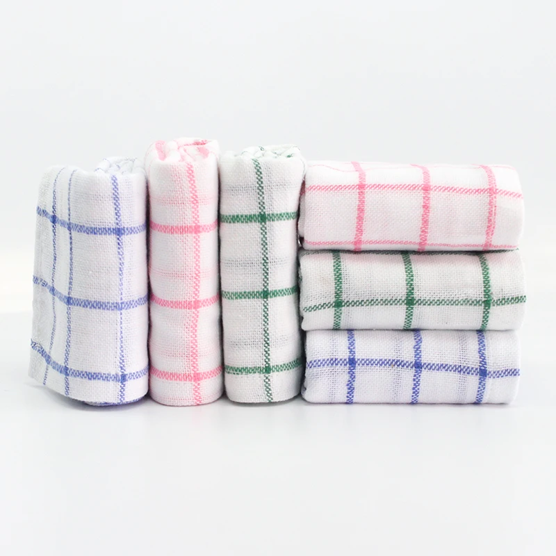 
Popular 3 Colors New Checked Pure Cotton Custom Tea Towel Printing 