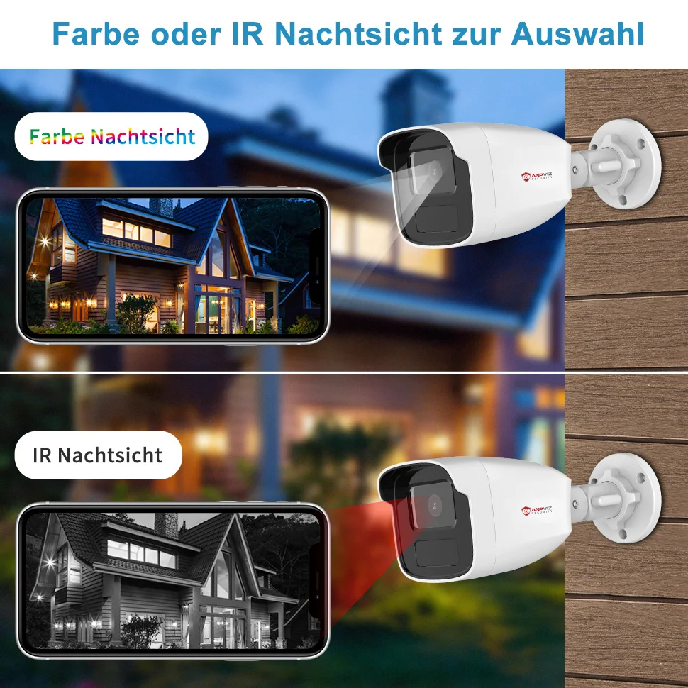 Anpviz 3K 5MP CCTV Camera Smart dual light  4-IN-1 CVI/TVI /CVBS/ AHD Bullet analog camera Built-in Micro IP66 IR Distance 40M