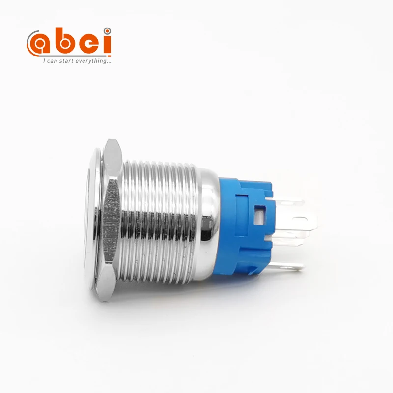 abei 19mm push button illuminated led light 12v 24v dc lamp switch metal waterproof push button switch momentary