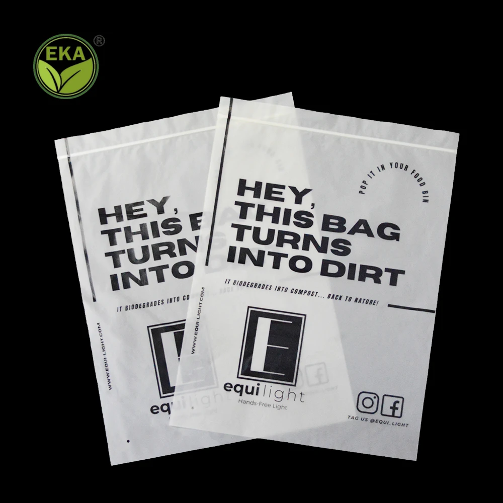 I Am Not Plastic Poly Zipper Bag Biodegradable Zip Bag 100% Pbat Or Pbat/Starch Bags