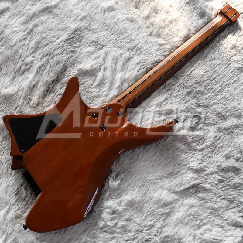 
High Quality 6 string headless guitar fanned fret electric guitar mahogany body 9 pieces roasted maple neck 