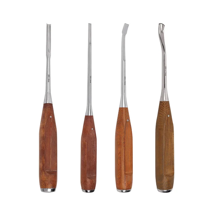 Customizable Surgical Instruments Quality Management Certified Curved Wooden Handle Osteotome Orthopaedic Surgery