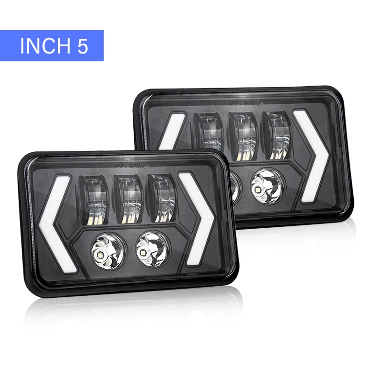 High Low Beam 50W 7x5  Jeeps Led Headlights For Truck Led Work Light Turn Signal DRL 5 Inch Offroad Lights