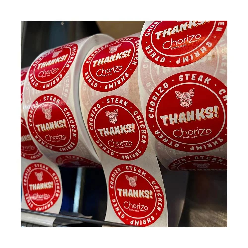 Amazon Hot Sale Custom Logo Printed Roll  Round Thank You Seal Label Stickers for Packaging