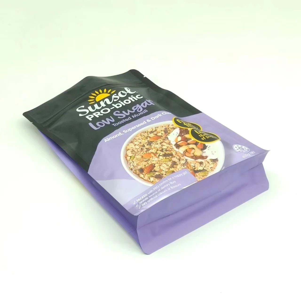 High quality food packaging 8 side seal standing valve bag zipper