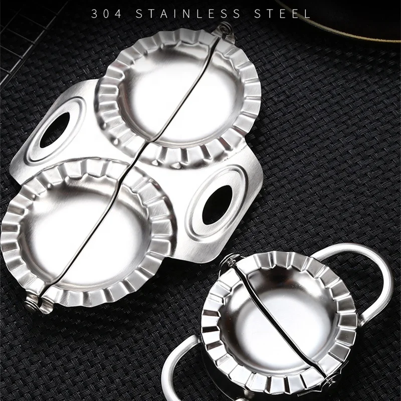 Manjia 304 форма для изготовления пельменей из нержавеющей стали пресс-форма Упаковки Пельменей двойная головка устройство